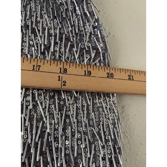 Topshop Needle Embellished Mini Skirt Silver US 12 - Picture 8 of 13